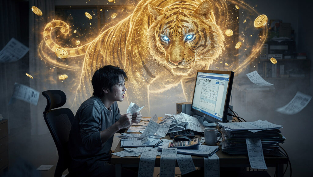 確定申告をずっと見てたゴールドタイガー