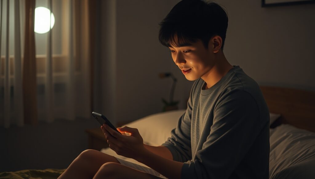 今日できたことリストを見る男性