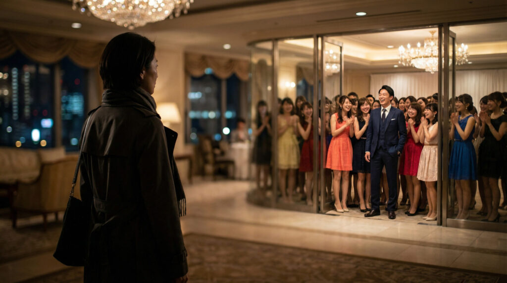 希少な存在にライバル女性が殺到する様子