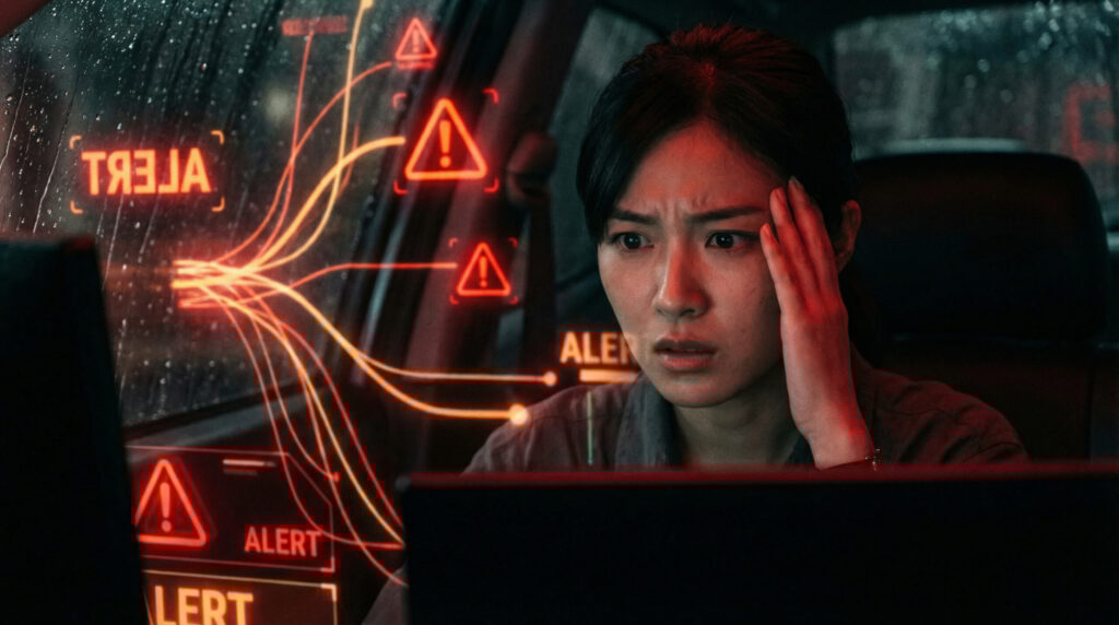 危険信号に気付く女性