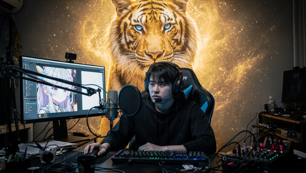 虚無配信をずっと見てたゴールドタイガー