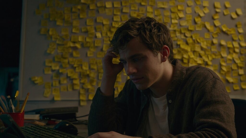 嫌われないように慎重にLINEメッセージを組み立てる男性