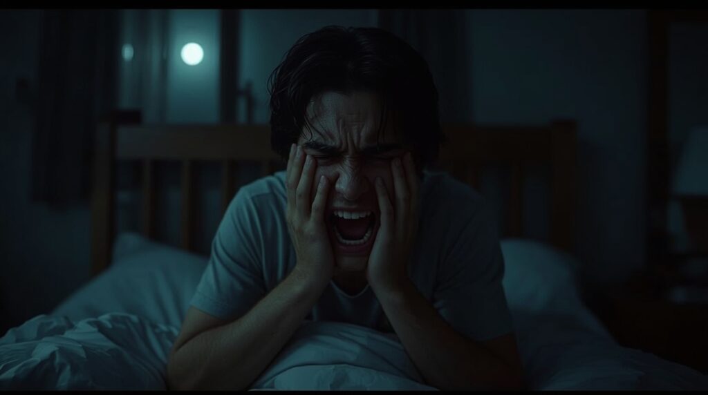 黒歴史がフラッシュバックして叫ぶ男性