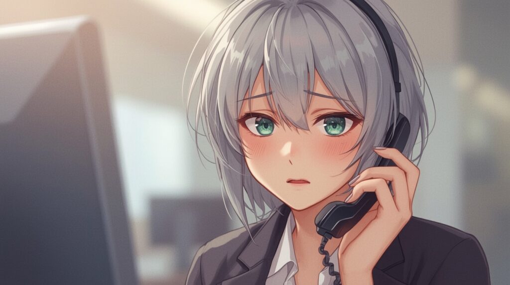 クレーム対応する女性