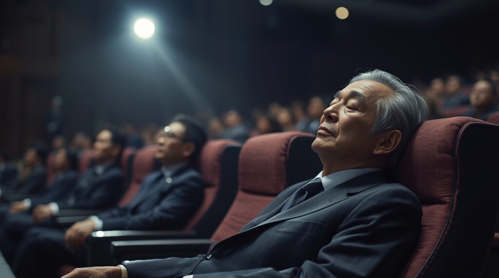 居眠りする人物