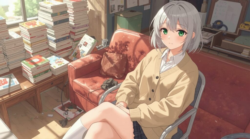 椅子に座る新玉さん