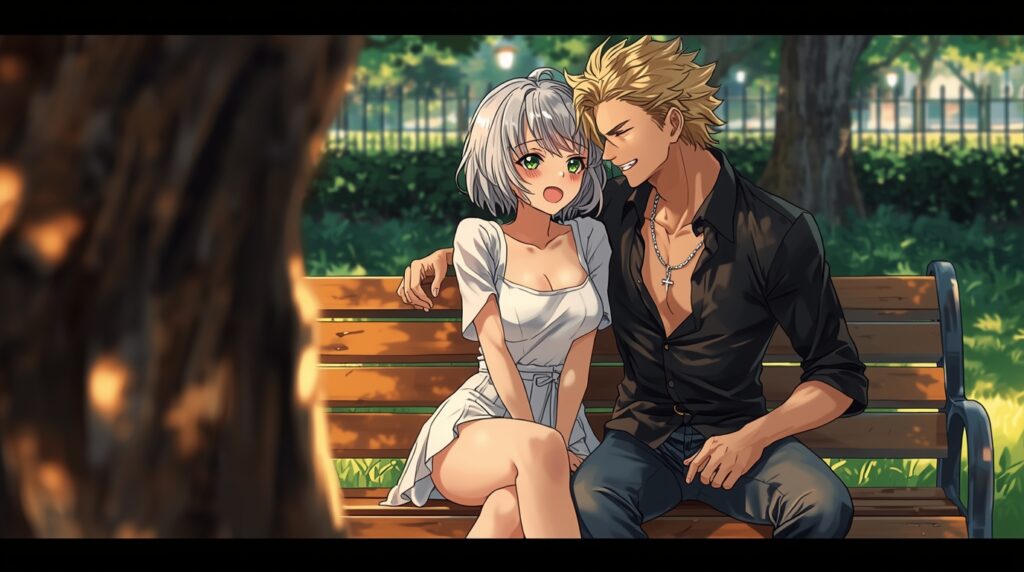 発見した素敵な公園のベンチに先に座られてしまった状況