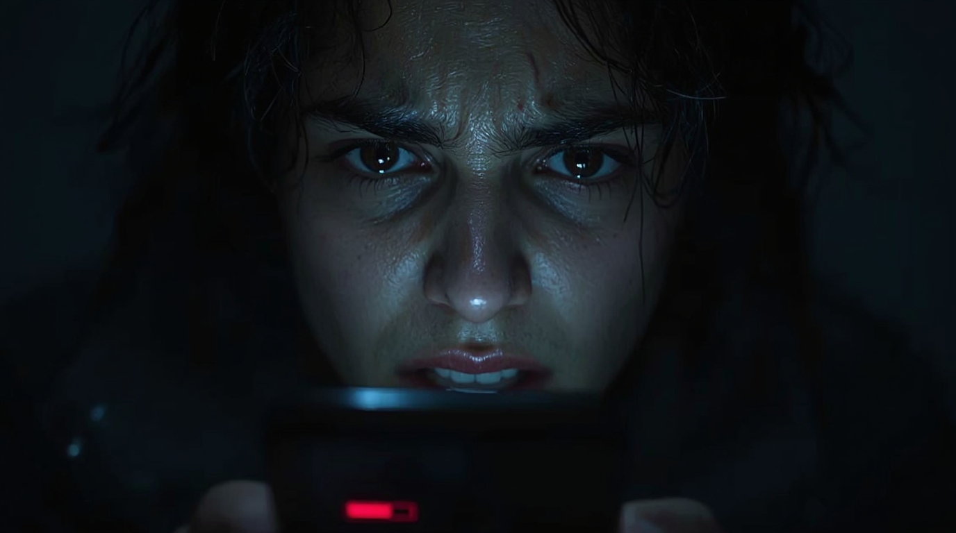 スマホのバッテリーが切れた男性