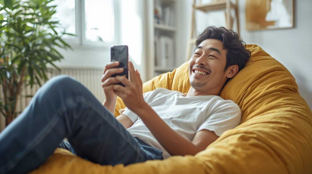 値下げ交渉を楽しむ男性