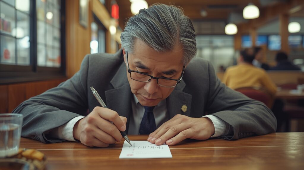 驚くべき熱量と達筆さでびっしりと意見を書き込み始める彼