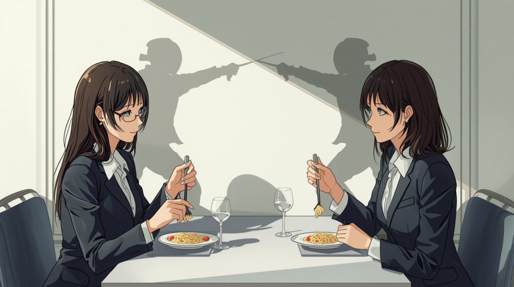 ランチタイムの女性同士