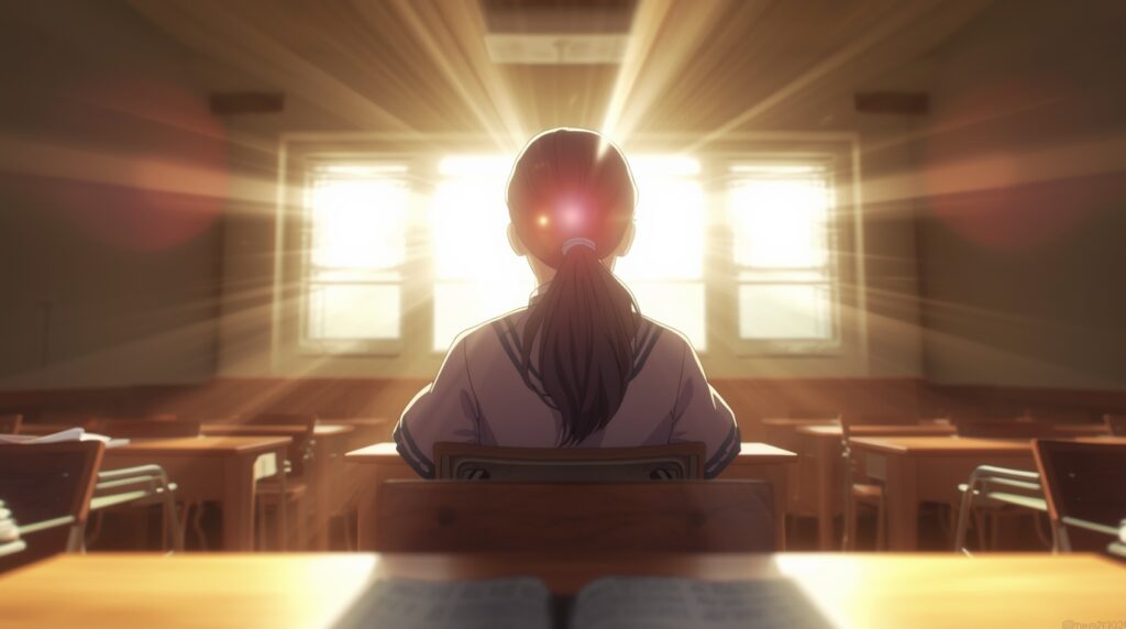 前の席の女子生徒