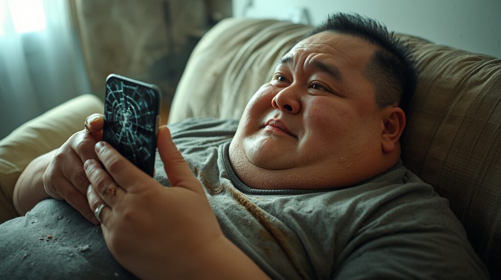 バキバキスマホに慣れた人物