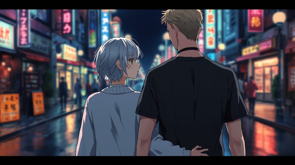 居酒屋を後にする同級生女子と先輩