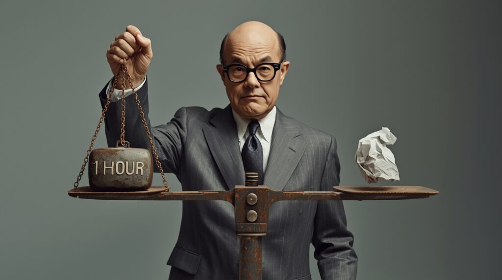 1時間無駄にしたと告げる上司