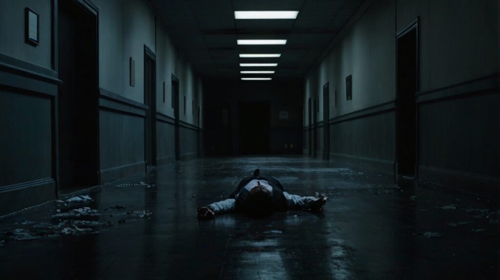 廊下で転倒した男性