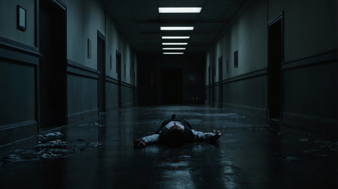 廊下で転倒した男性