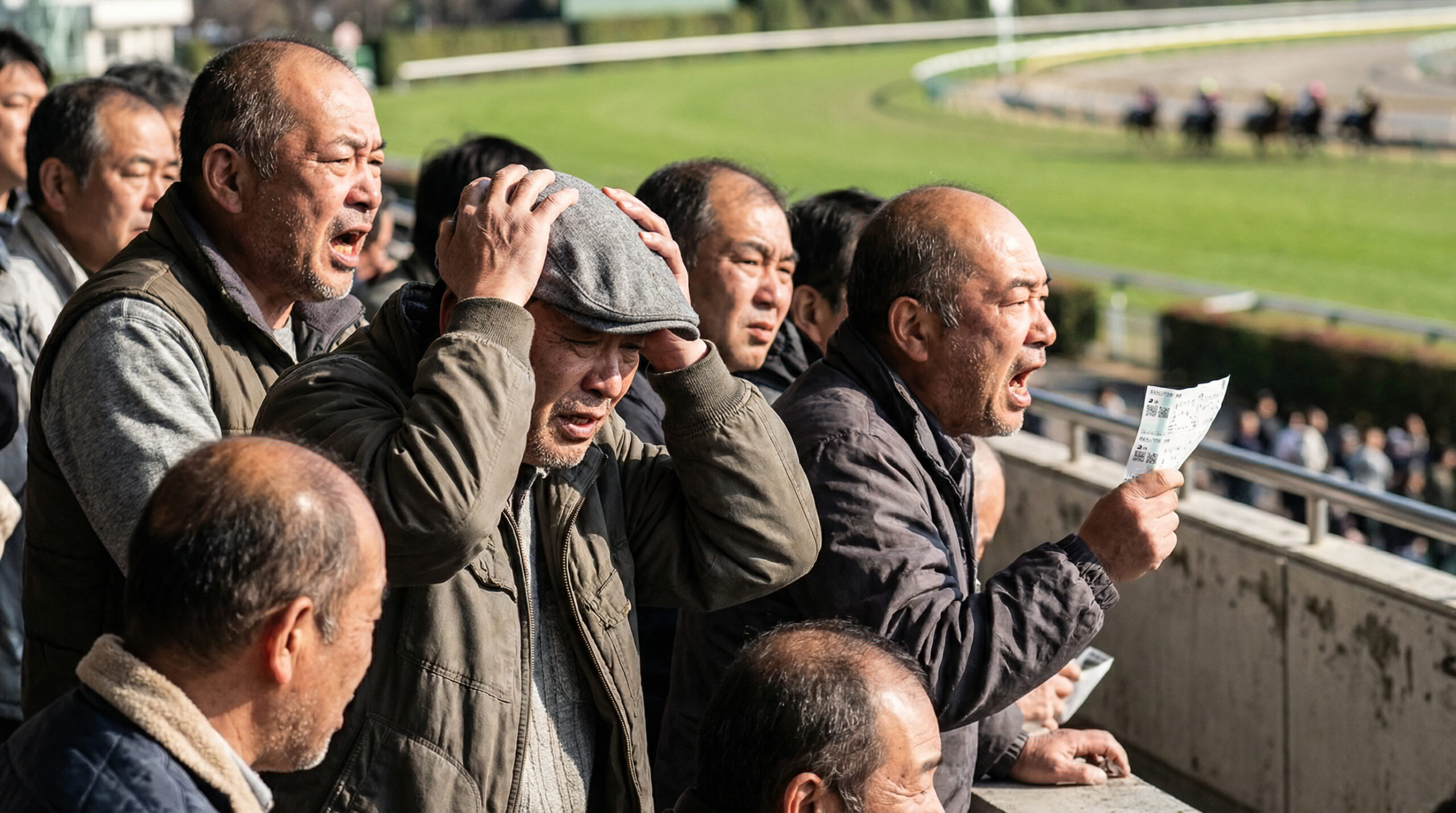 競馬で負ける男性