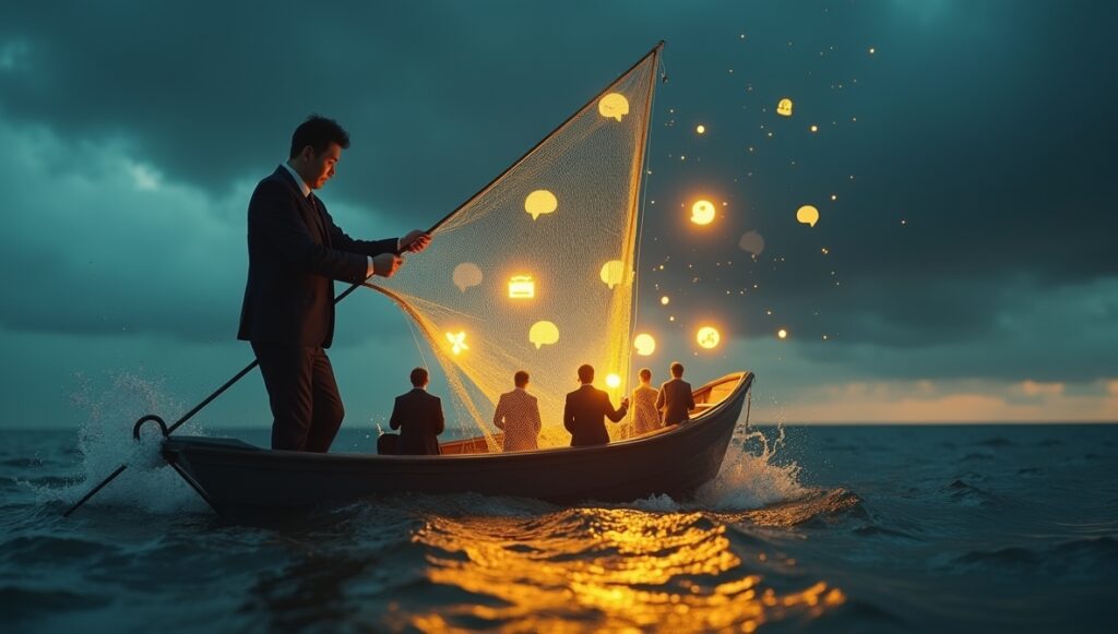 網がすでに絞られている様子