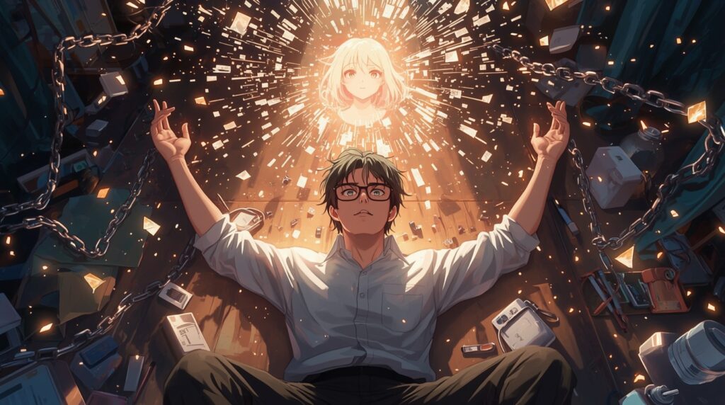 「だから、どうした？」と自分につぶやく男性