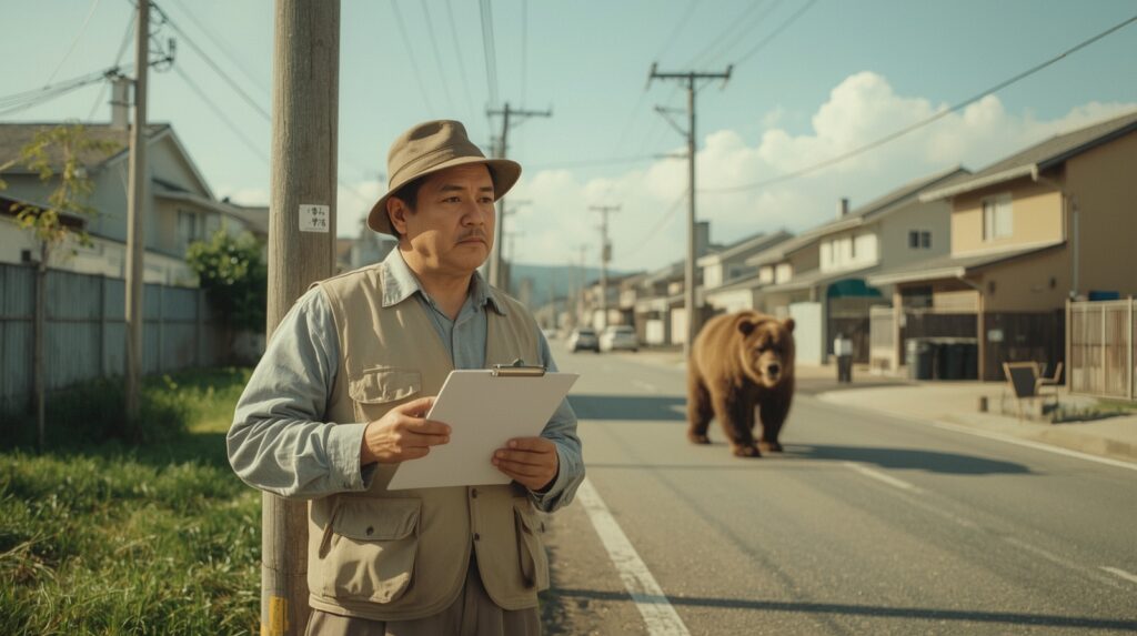 クマが出没する様子
