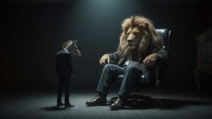 シマウマ部下とライオン上司