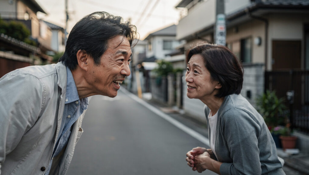 クマの出没情報を報告する男性