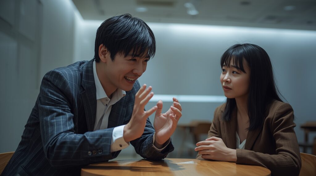 心の空隙に入り込んだ認めてほしい気持ちを表現する男性