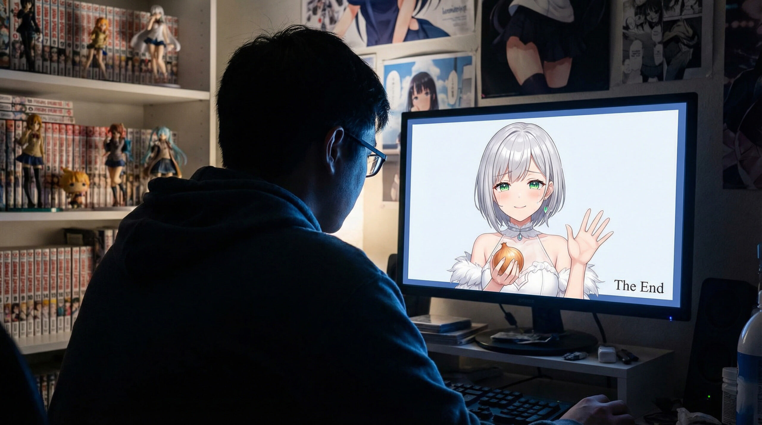 アニメの最終回を視聴して喪失感に包まれる男性