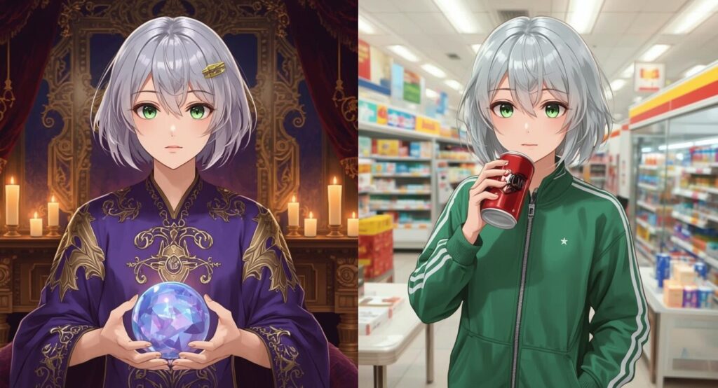 占い師（オンとオフのすがた）