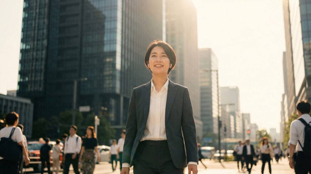 向こう岸に渡り切った人物