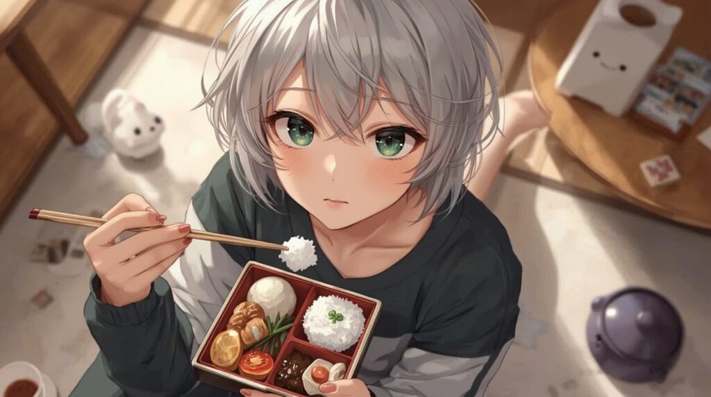 何者かに撮影された推しの食事シーン