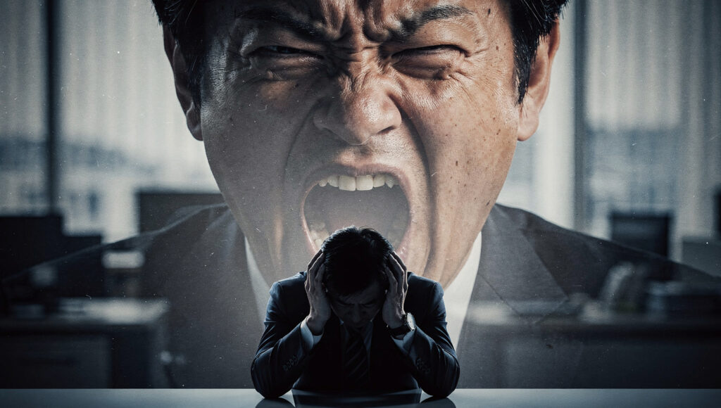 怒りに満ちた上司の顔を思い出す人物