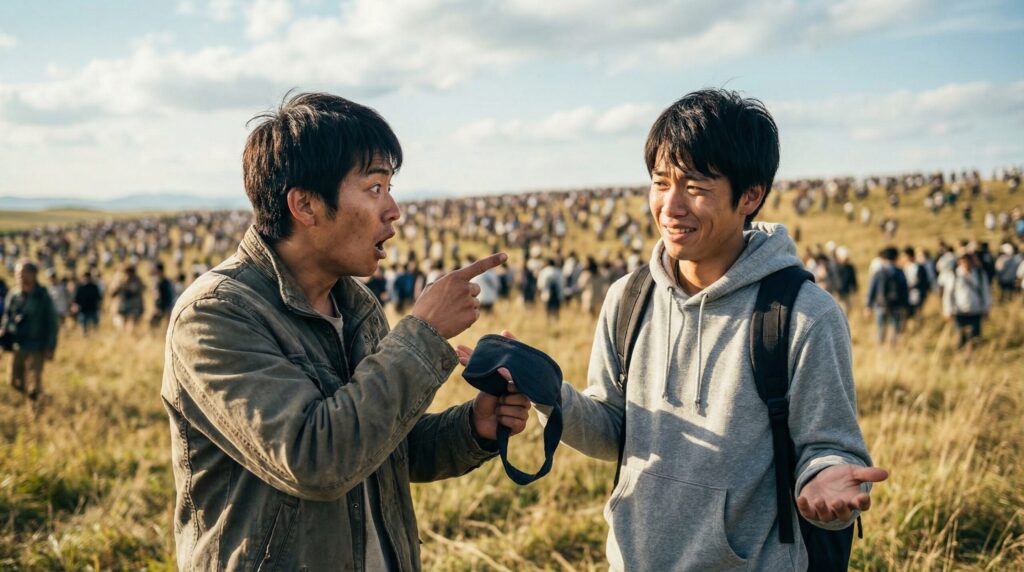 偶然出くわす2人