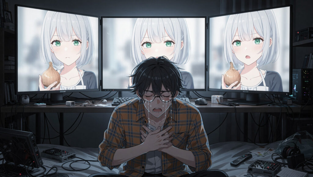 推しの尊さに胸が苦しい男性