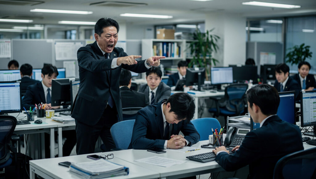 オフィスで怒鳴る上司