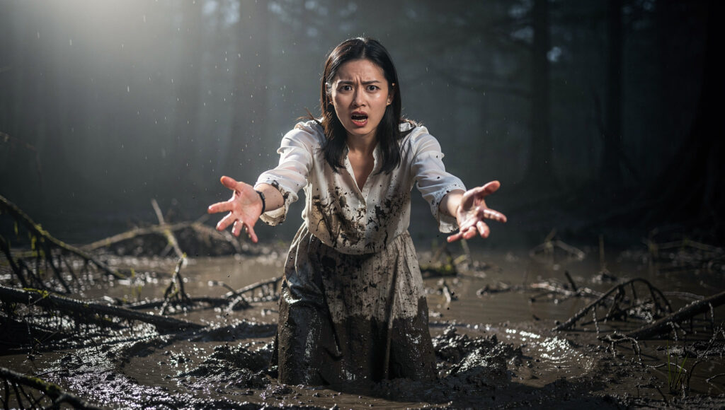 沼にハマる女性