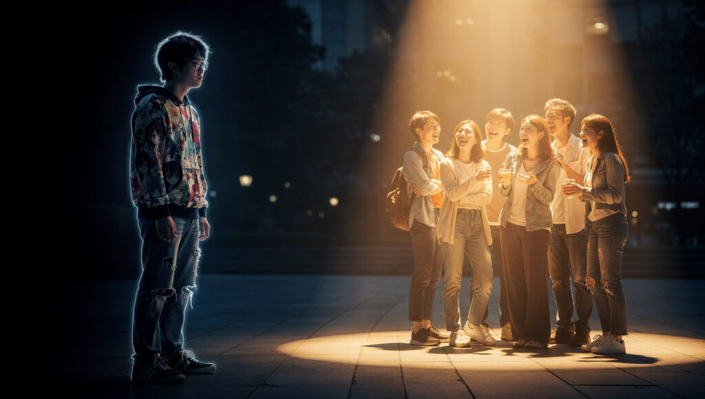 スポットライトが当てられる一般ファン