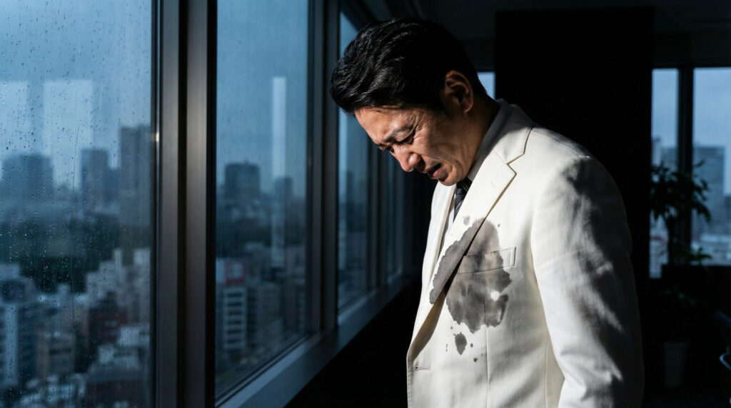 シミの付いたスーツ