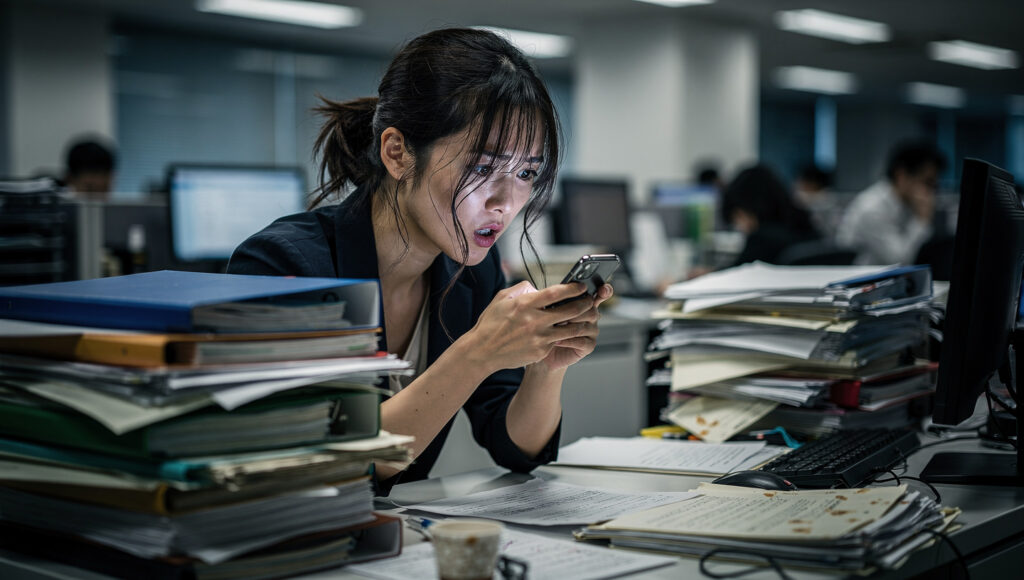 仕事に支障が出ている女性