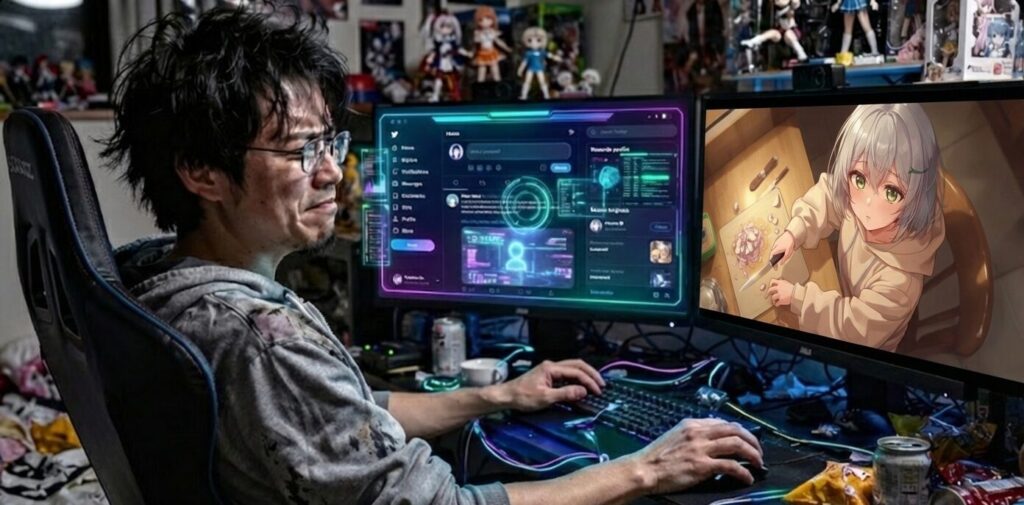 「審査員」の席に座る男性