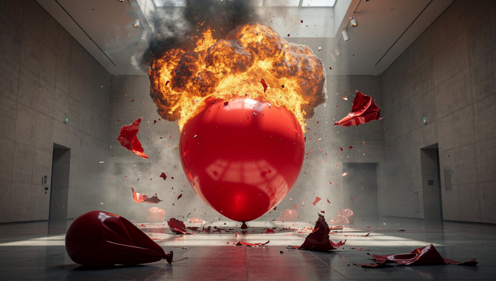 一気に破裂する風船