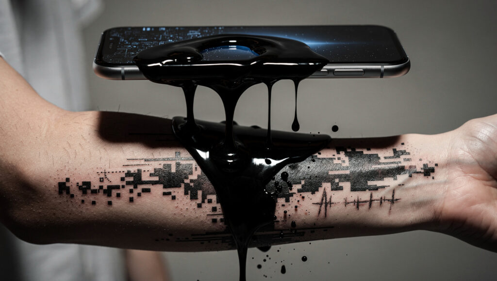 デジタルタトゥーが染み込む様子