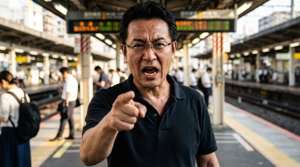 駅のホームの正義マン