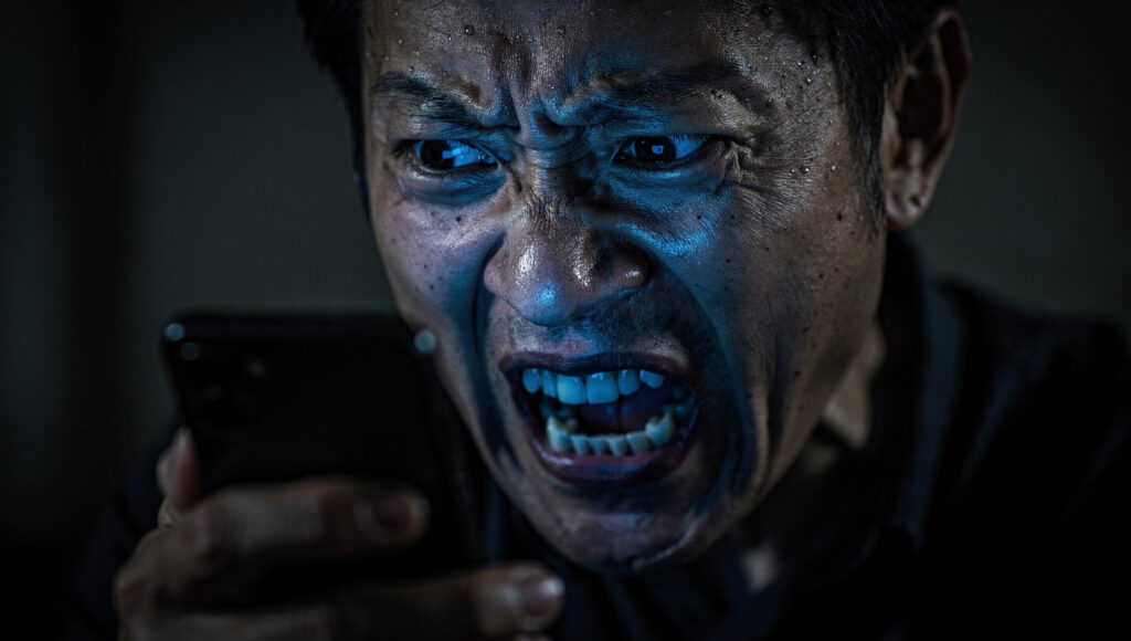 罵詈雑言の雨を降らせる正義マン