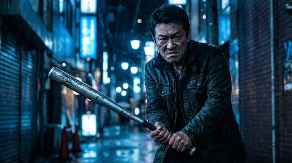 融通の利かない金属バットを握る正義マン